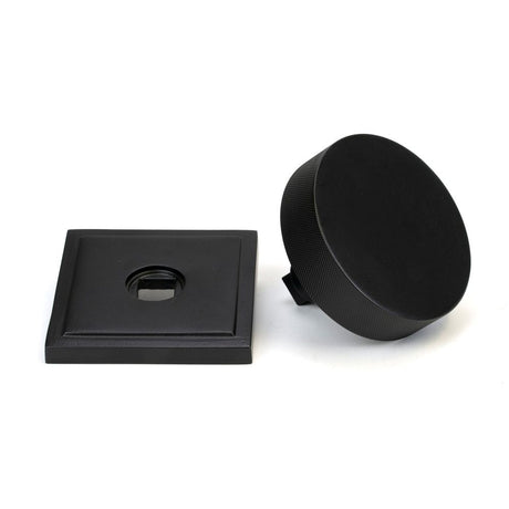 From The Anvil - Matt Black Brompton Centre Door Knob (Square) | Sku. 46761 | Trade Door Handles.