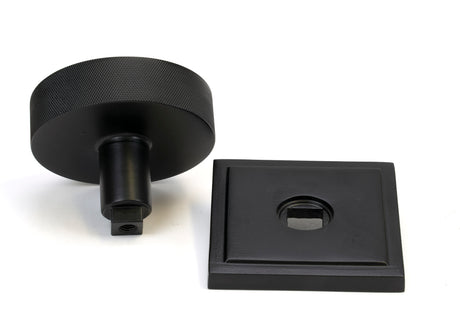 From The Anvil - Matt Black Brompton Centre Door Knob (Square) | Sku. 46761 | Trade Door Handles.