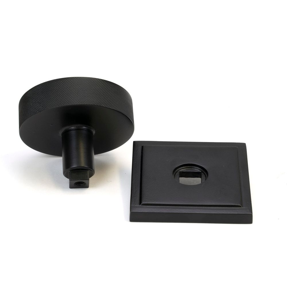 From The Anvil - Matt Black Brompton Centre Door Knob (Square) | Sku. 46761 | Trade Door Handles.