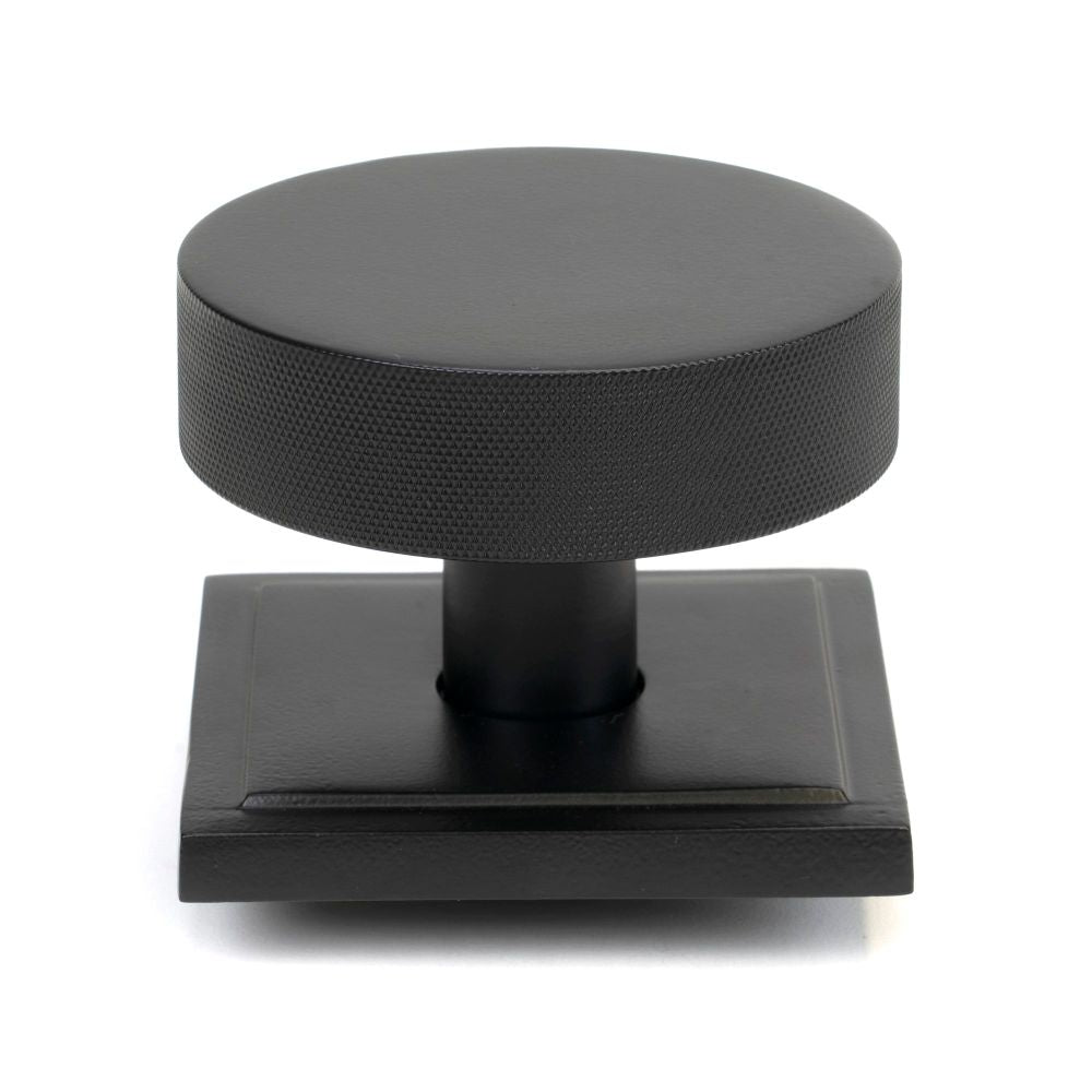 From The Anvil - Matt Black Brompton Centre Door Knob (Square) | Sku. 46761 | Trade Door Handles.