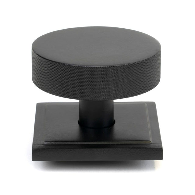 From The Anvil - Matt Black Brompton Centre Door Knob (Square) | Sku. 46761 | Trade Door Handles.