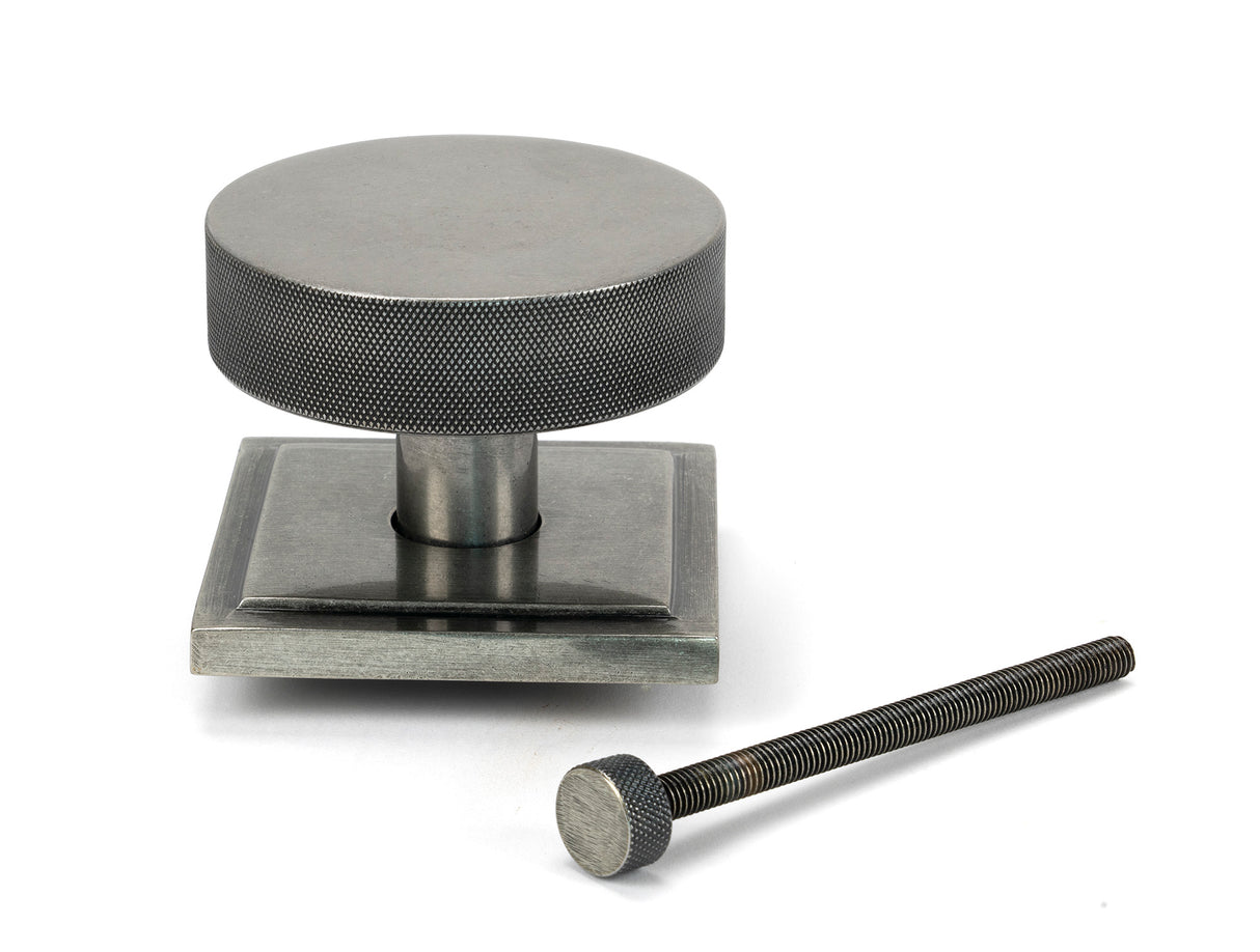 From The Anvil - Pewter Brompton Centre Door Knob (Square) | Sku. 46765 | Trade Door Handles.