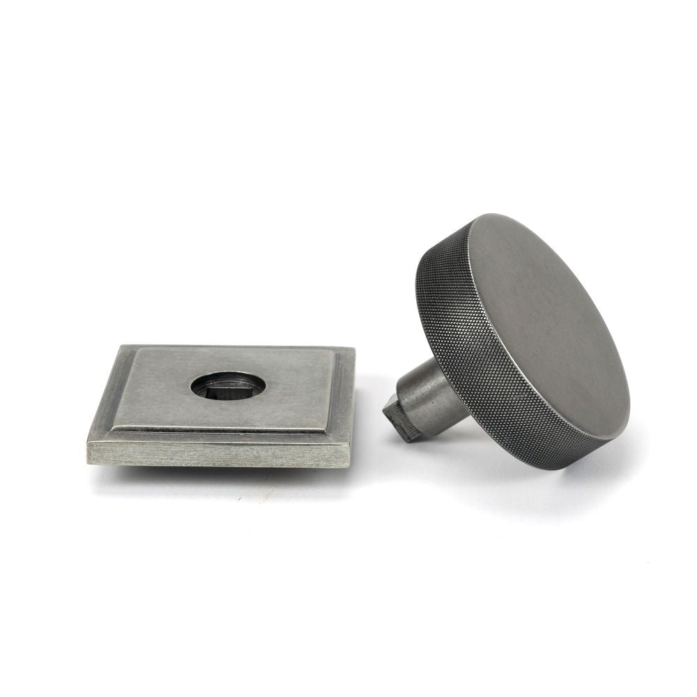 From The Anvil - Pewter Brompton Centre Door Knob (Square) | Sku. 46765 | Trade Door Handles.