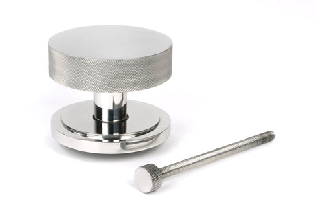 From The Anvil - Polished Marine SS (316) Brompton Centre Door Knob (Art Deco) | Sku. 46767 | Trade Door Handles.