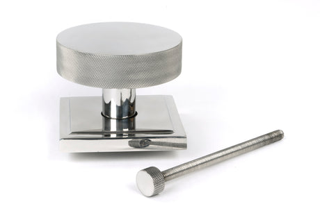 From The Anvil - Polished Marine SS (316) Brompton Centre Door Knob (Square) | Sku. 46769 | Trade Door Handles.