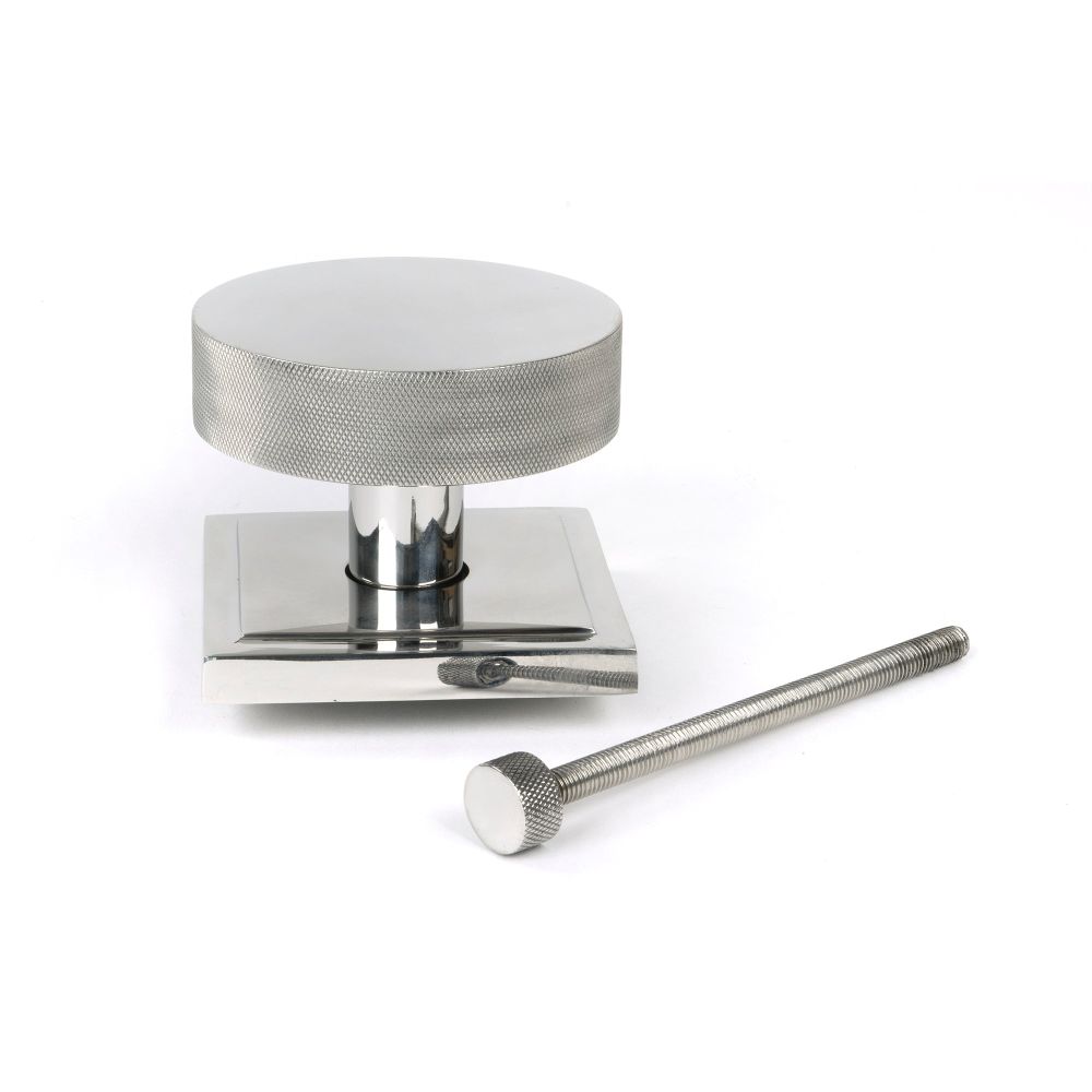 From The Anvil - Polished Marine SS (316) Brompton Centre Door Knob (Square) | Sku. 46769 | Trade Door Handles.