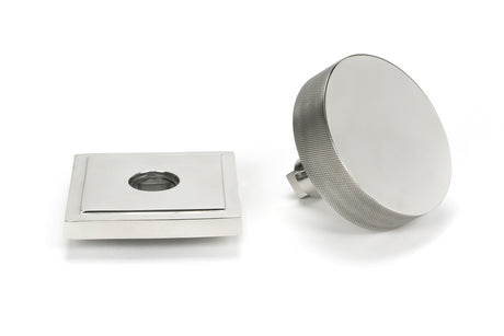 From The Anvil - Polished Marine SS (316) Brompton Centre Door Knob (Square) | Sku. 46769 | Trade Door Handles.