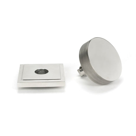From The Anvil - Polished Marine SS (316) Brompton Centre Door Knob (Square) | Sku. 46769 | Trade Door Handles.