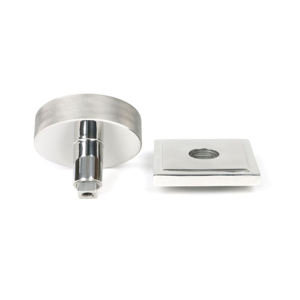 From The Anvil - Polished Marine SS (316) Brompton Centre Door Knob (Square) | Sku. 46769 | Trade Door Handles.