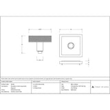 From The Anvil - Polished Marine SS (316) Brompton Centre Door Knob (Square) | Sku. 46769 | Trade Door Handles.