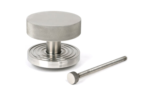 From The Anvil - Satin Marine SS (316) Brompton Centre Door Knob (Beehive) | Sku. 46772 | Trade Door Handles.