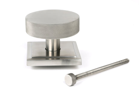 From The Anvil - Satin Marine SS (316) Brompton Centre Door Knob (Square) | Sku. 46773 | Trade Door Handles.