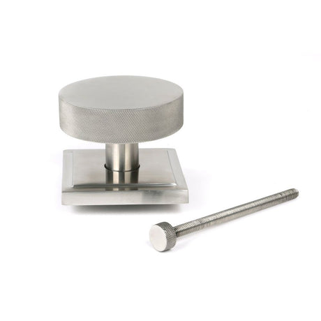 From The Anvil - Satin Marine SS (316) Brompton Centre Door Knob (Square) | Sku. 46773 | Trade Door Handles.