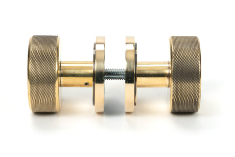 From The Anvil - Aged Brass Brompton Mortice/Rim Knob Set (Art Deco) | Sku. 46775 | Trade Door Handles.