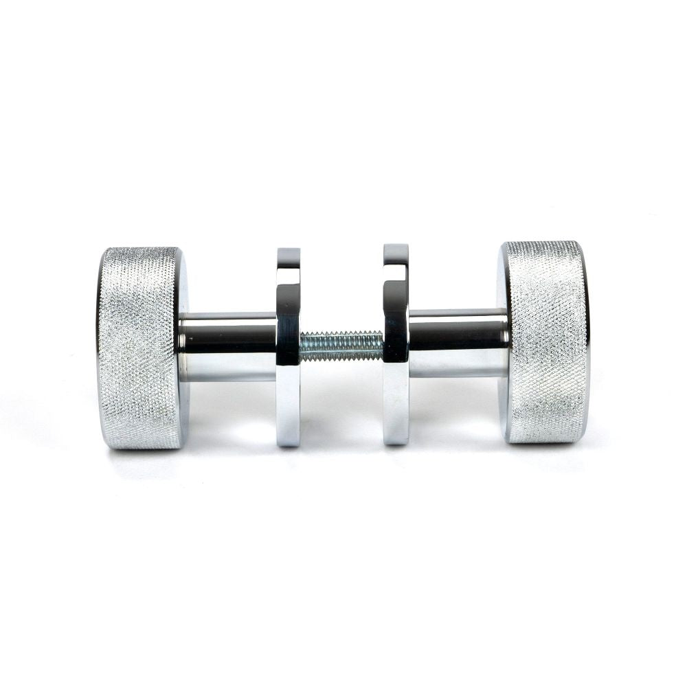 From The Anvil - Polished Chrome Brompton Mortice/Rim Knob Set (Plain) | Sku. 46778 | Trade Door Handles.
