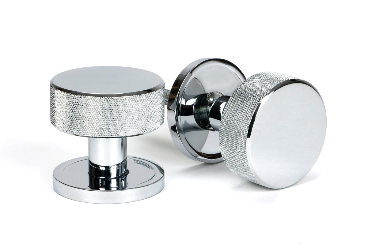 From The Anvil - Polished Chrome Brompton Mortice/Rim Knob Set (Plain) | Sku. 46778 | Trade Door Handles.