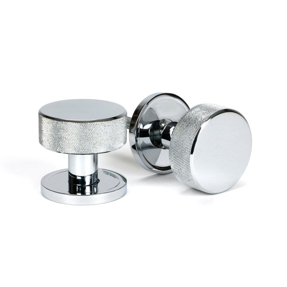 From The Anvil - Polished Chrome Brompton Mortice/Rim Knob Set (Plain) | Sku. 46778 | Trade Door Handles.