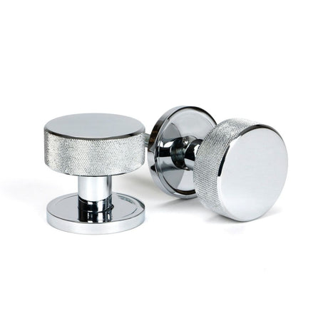 From The Anvil - Polished Chrome Brompton Mortice/Rim Knob Set (Plain) | Sku. 46778 | Trade Door Handles.