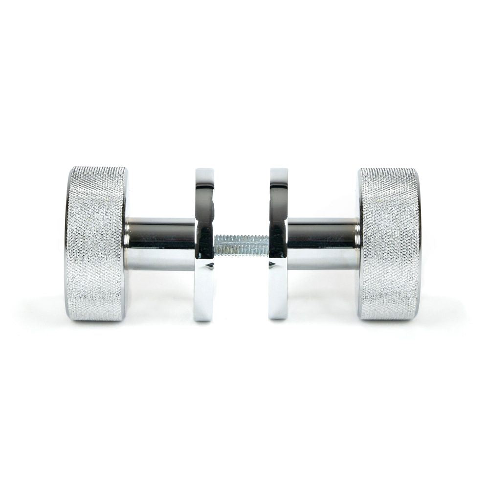 From The Anvil - Polished Chrome Brompton Mortice/Rim Knob Set (Art Deco) | Sku. 46779 | Trade Door Handles.