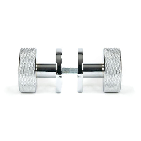 From The Anvil - Polished Chrome Brompton Mortice/Rim Knob Set (Art Deco) | Sku. 46779 | Trade Door Handles.