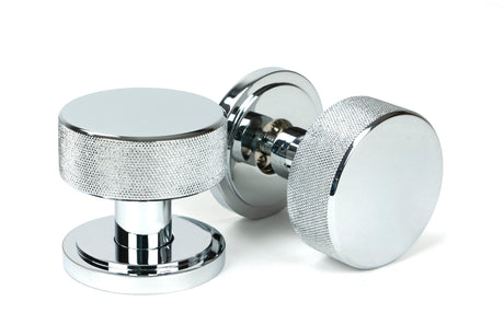 From The Anvil - Polished Chrome Brompton Mortice/Rim Knob Set (Art Deco) | Sku. 46779 | Trade Door Handles.