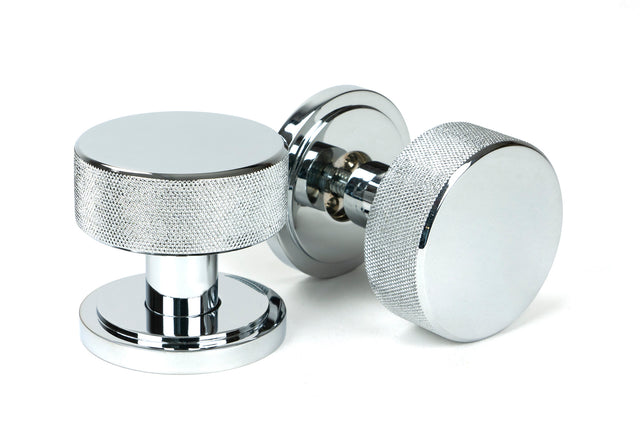 From The Anvil - Polished Chrome Brompton Mortice/Rim Knob Set (Art Deco) | Sku. 46779 | Trade Door Handles.