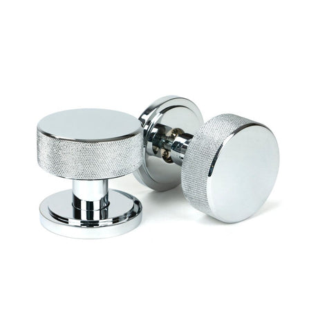 From The Anvil - Polished Chrome Brompton Mortice/Rim Knob Set (Art Deco) | Sku. 46779 | Trade Door Handles.