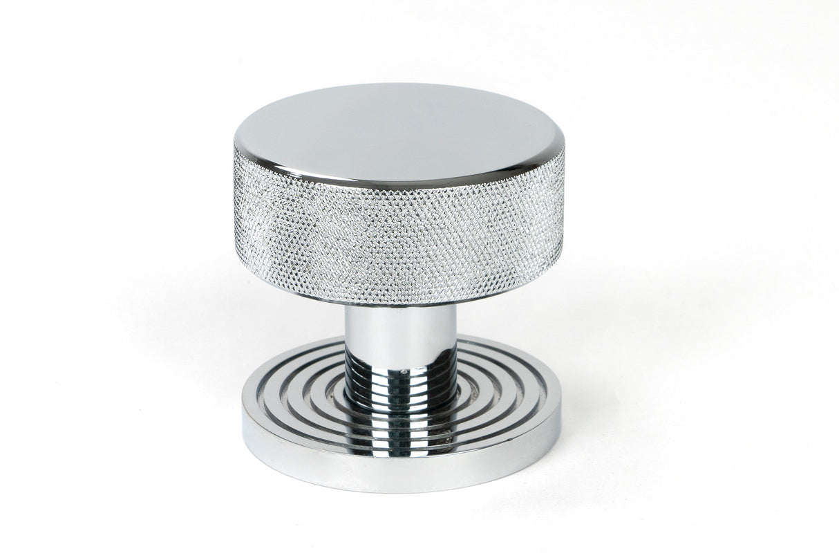 From The Anvil - Polished Chrome Brompton Mortice/Rim Knob Set (Beehive) | Sku. 46780 | Trade Door Handles.