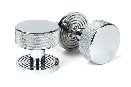 From The Anvil - Polished Chrome Brompton Mortice/Rim Knob Set (Beehive) | Sku. 46780 | Trade Door Handles.