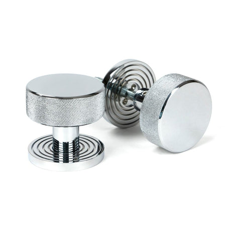 From The Anvil - Polished Chrome Brompton Mortice/Rim Knob Set (Beehive) | Sku. 46780 | Trade Door Handles.