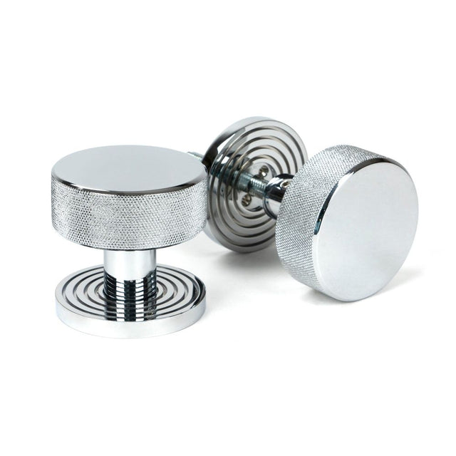 From The Anvil - Polished Chrome Brompton Mortice/Rim Knob Set (Beehive) | Sku. 46780 | Trade Door Handles.