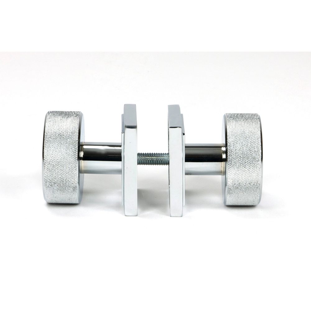 From The Anvil - Polished Chrome Brompton Mortice/Rim Knob Set (Square) | Sku. 46781 | Trade Door Handles.