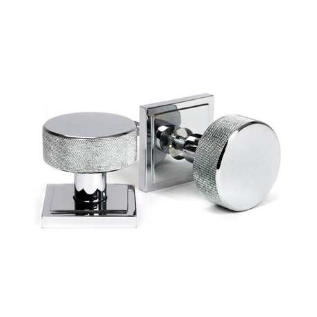 From The Anvil - Polished Chrome Brompton Mortice/Rim Knob Set (Square) | Sku. 46781 | Trade Door Handles.