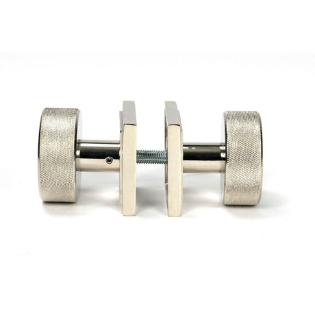 From The Anvil - Polished Nickel Brompton Mortice/Rim Knob Set (Square) | Sku. 46785 | Trade Door Handles.