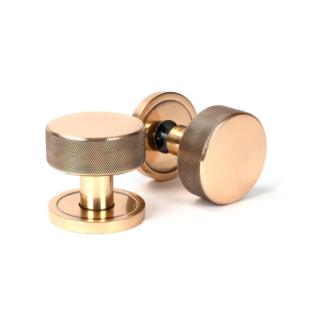 From The Anvil - Polished Bronze Brompton Mortice/Rim Knob Set (Plain) | Sku. 46790 | Trade Door Handles.