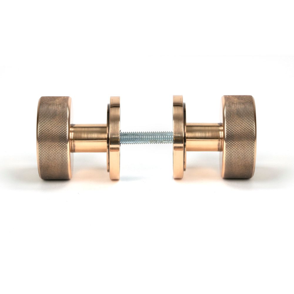 From The Anvil - Polished Bronze Brompton Mortice/Rim Knob Set (Art Deco) | Sku. 46791 | Trade Door Handles.