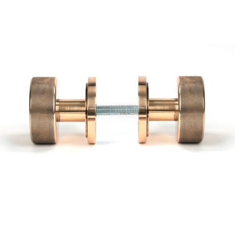 From The Anvil - Polished Bronze Brompton Mortice/Rim Knob Set (Art Deco) | Sku. 46791 | Trade Door Handles.