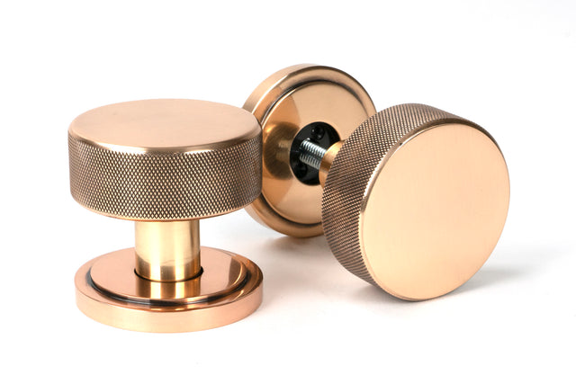 From The Anvil - Polished Bronze Brompton Mortice/Rim Knob Set (Art Deco) | Sku. 46791 | Trade Door Handles.