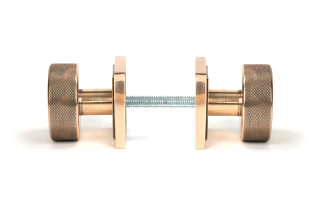 From The Anvil - Polished Bronze Brompton Mortice/Rim Knob Set (Square) | Sku. 46793 | Trade Door Handles.