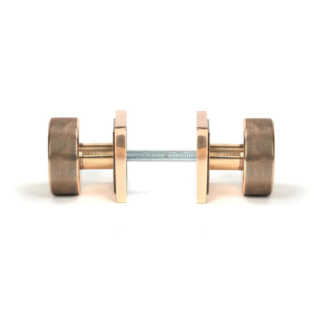 From The Anvil - Polished Bronze Brompton Mortice/Rim Knob Set (Square) | Sku. 46793 | Trade Door Handles.