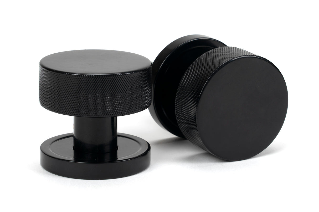 From The Anvil - Black Brompton Mortice/Rim Knob Set (Plain) | Sku. 46794 | Trade Door Handles.