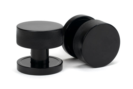 From The Anvil - Black Brompton Mortice/Rim Knob Set (Plain) | Sku. 46794 | Trade Door Handles.