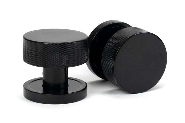 From The Anvil - Black Brompton Mortice/Rim Knob Set (Plain) | Sku. 46794 | Trade Door Handles.
