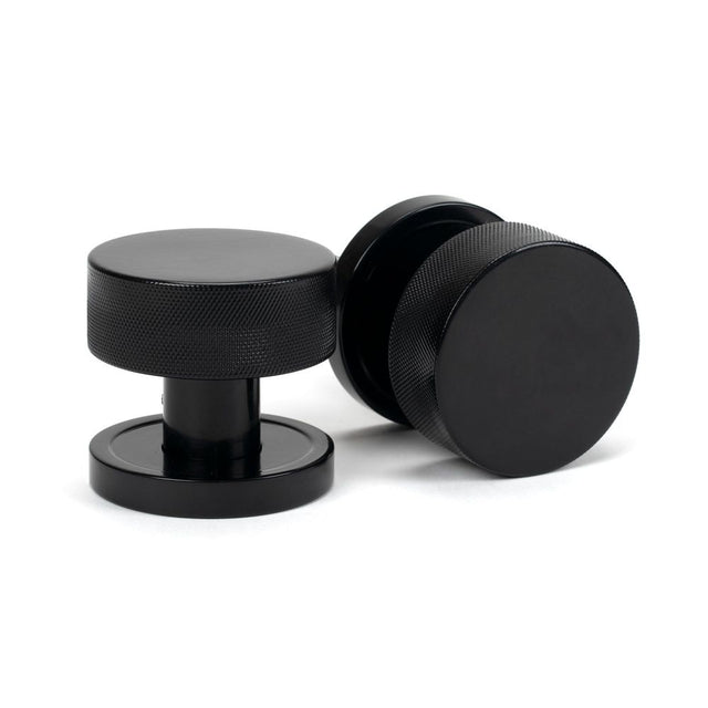 From The Anvil - Black Brompton Mortice/Rim Knob Set (Plain) | Sku. 46794 | Trade Door Handles.