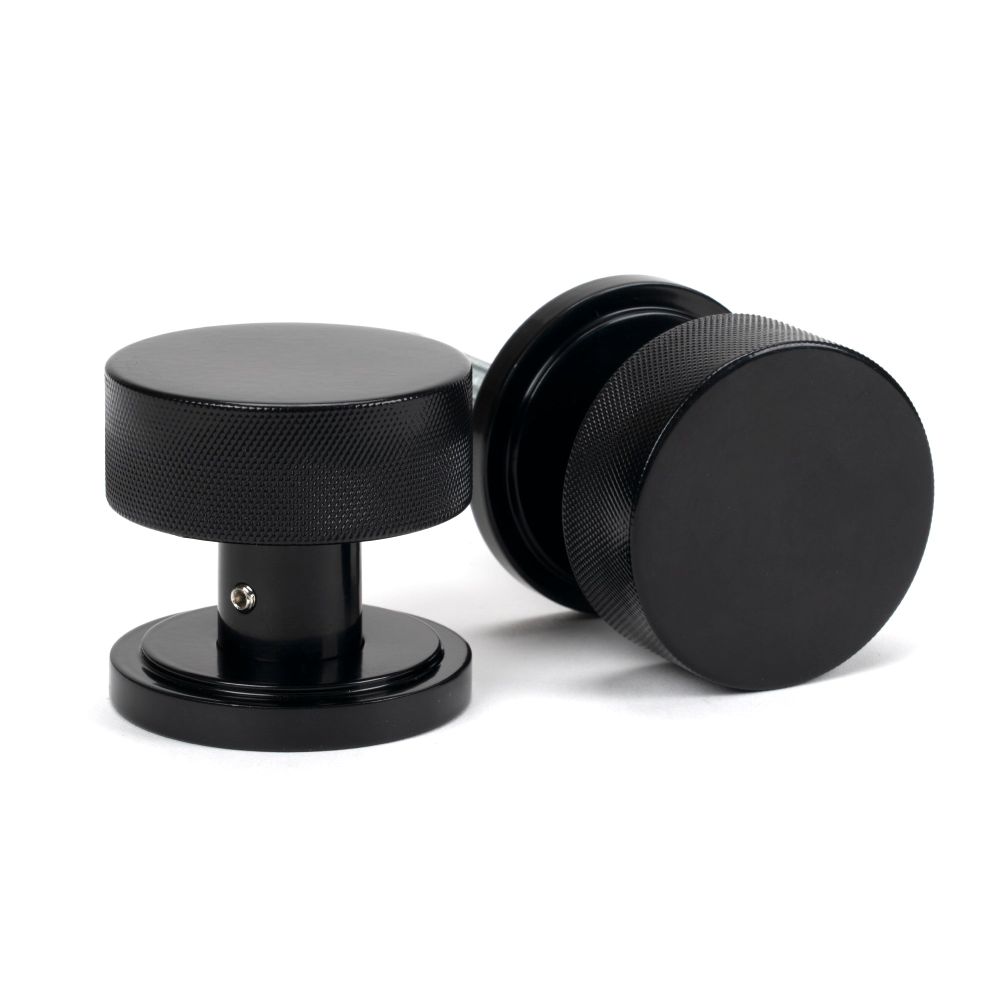 From The Anvil - Black Brompton Mortice/Rim Knob Set (Art Deco) | Sku. 46795 | Trade Door Handles.