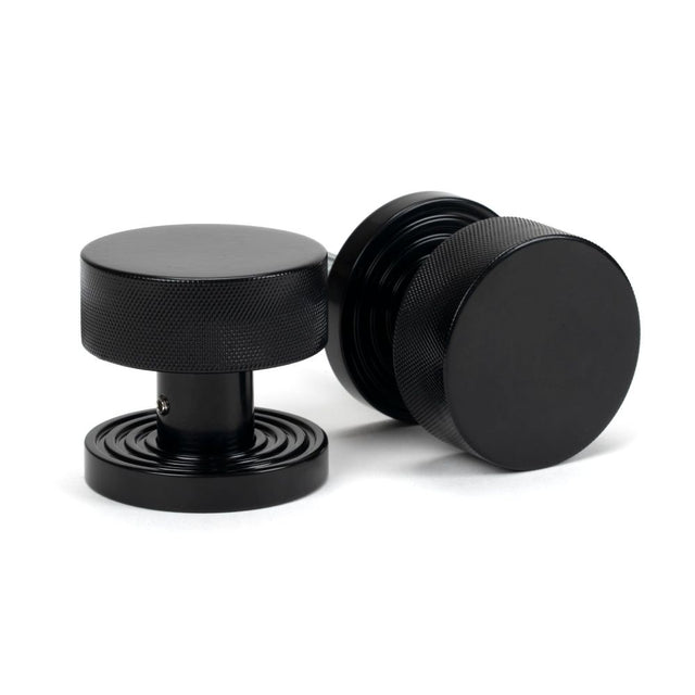 From The Anvil - Black Brompton Mortice/Rim Knob Set (Beehive) | Sku. 46796 | Trade Door Handles.