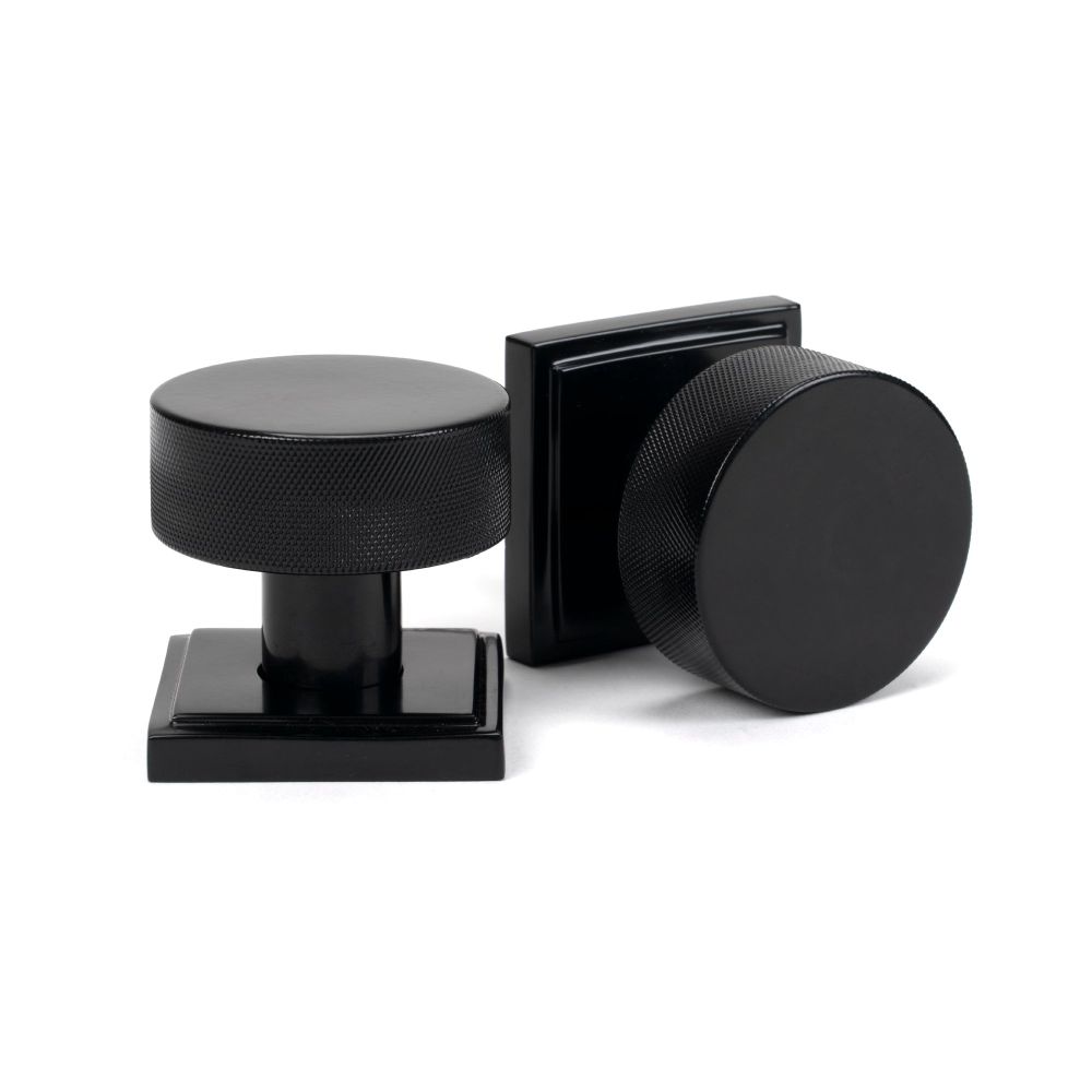 From The Anvil - Black Brompton Mortice/Rim Knob Set (Square) | Sku. 46797 | Trade Door Handles.