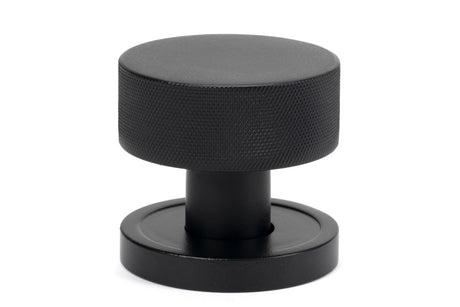 From The Anvil - Matt Black Brompton Mortice/Rim Knob Set (Plain) | Sku. 46798 | Trade Door Handles.
