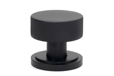 From The Anvil - Matt Black Brompton Mortice/Rim Knob Set (Art Deco) | Sku. 46799 | Trade Door Handles.