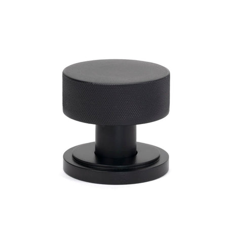 From The Anvil - Matt Black Brompton Mortice/Rim Knob Set (Art Deco) | Sku. 46799 | Trade Door Handles.